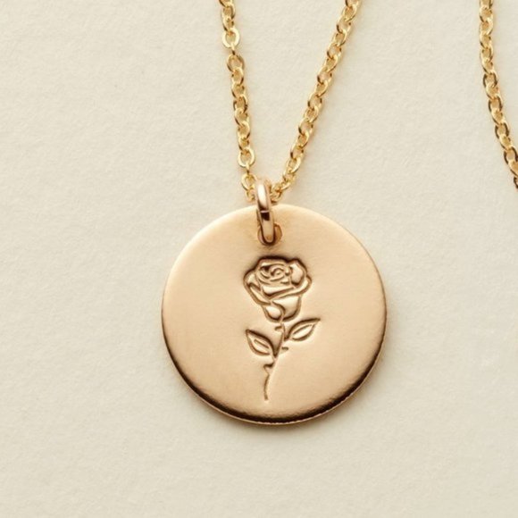 June Rose Bohemian Birth Flower Charm Necklace - Picture 2 of 14